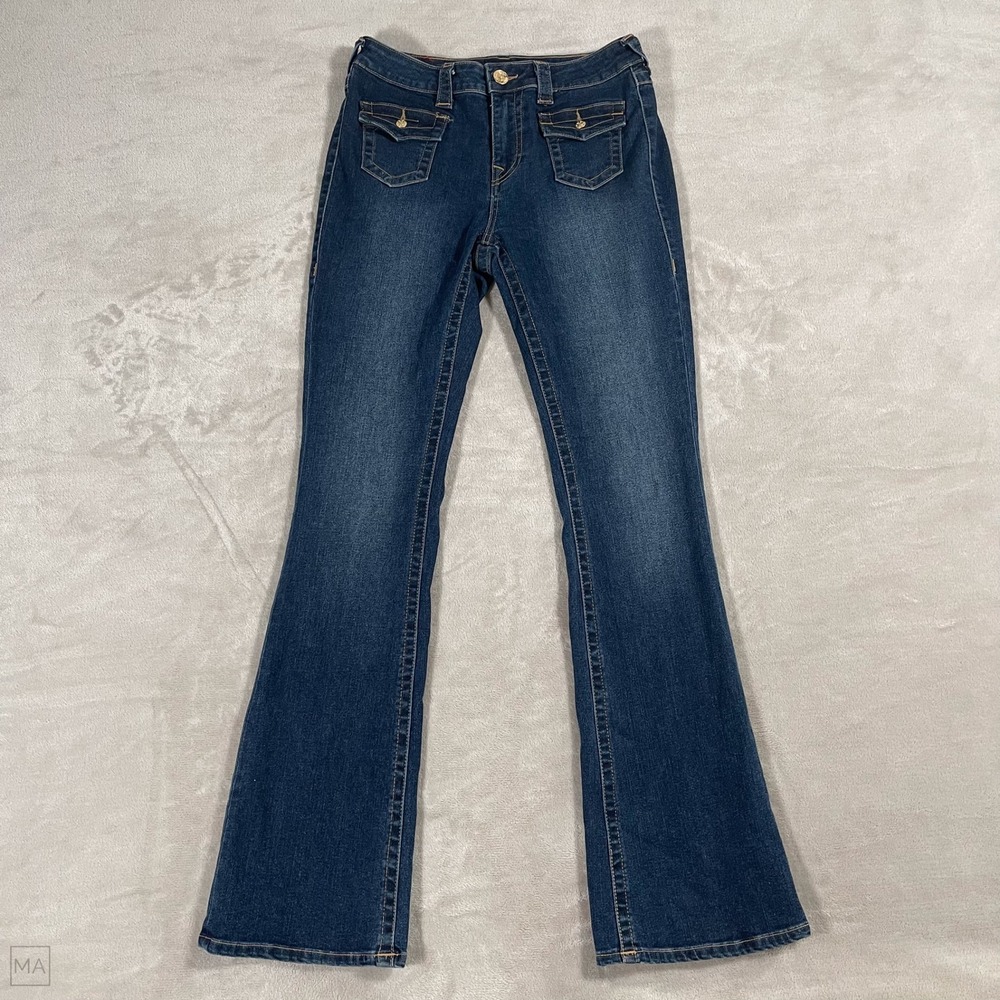 True Religion Women's	Jeans Becca Mid Rise Bootcut Denim Casual 28 Blue